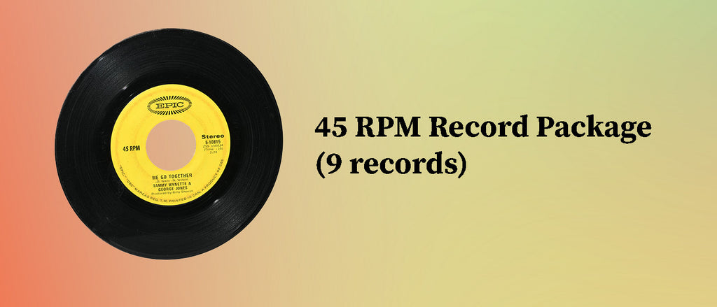45 RPM Record Package (9 records)