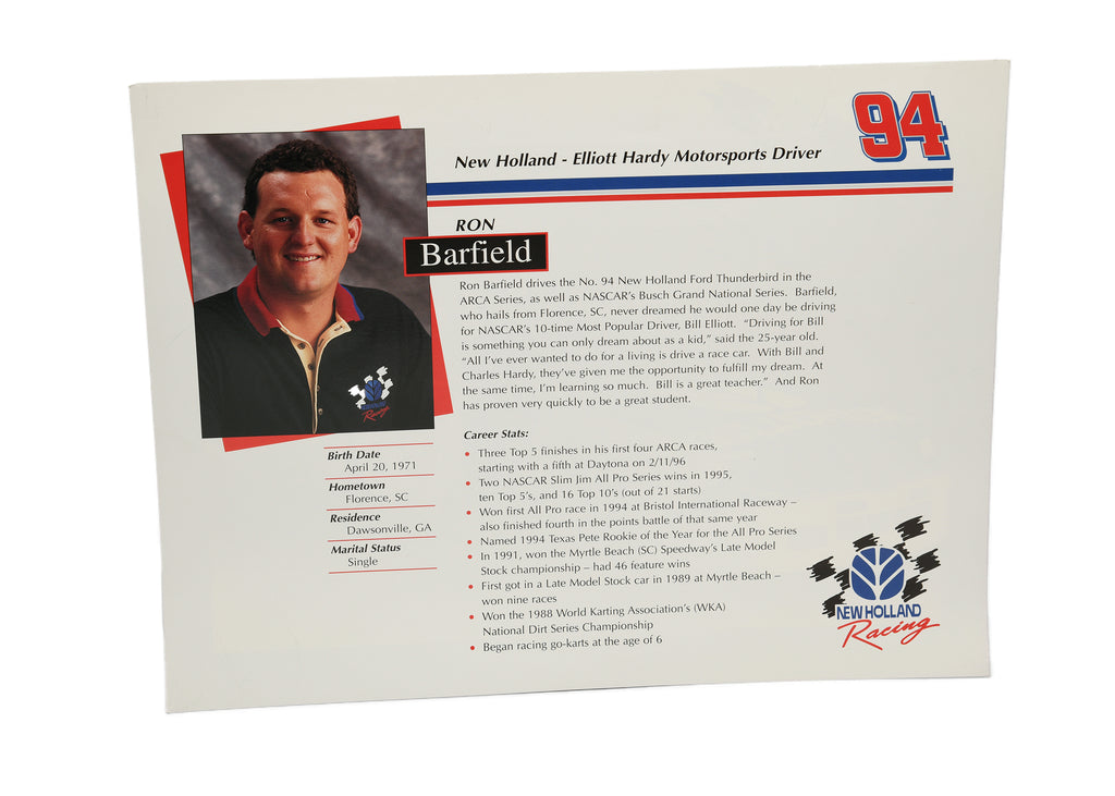 New Holland Racing Team - Ron Barfield # 94 Picture Or Poster