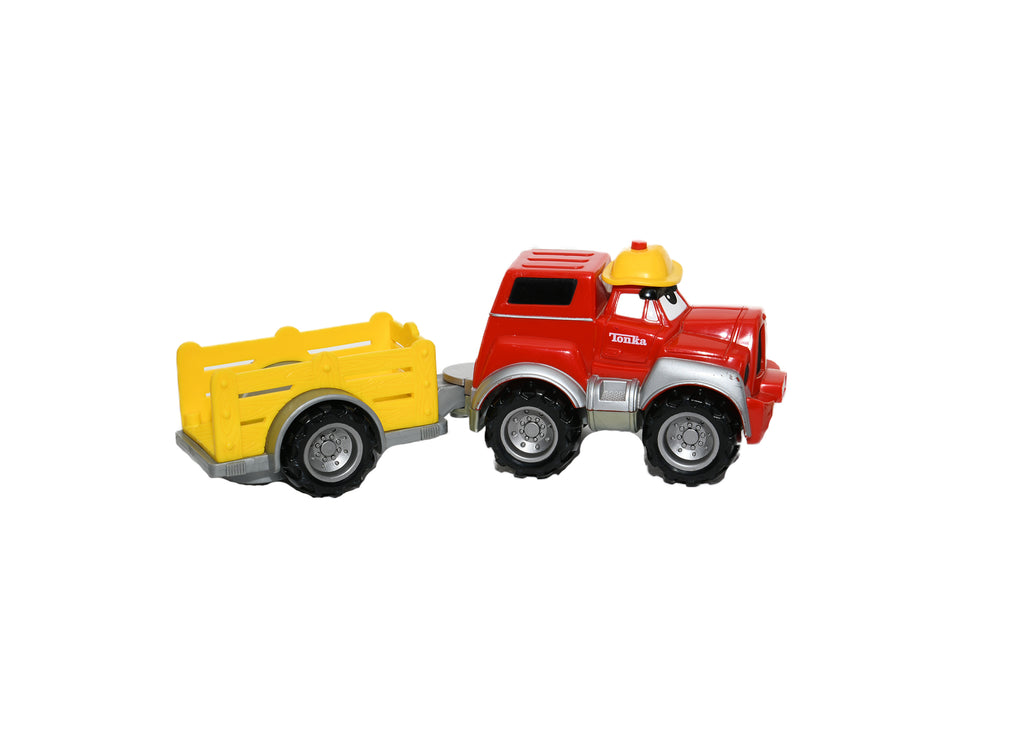 Tonka Lil' Chuck Red Truck & Yellow Trailer