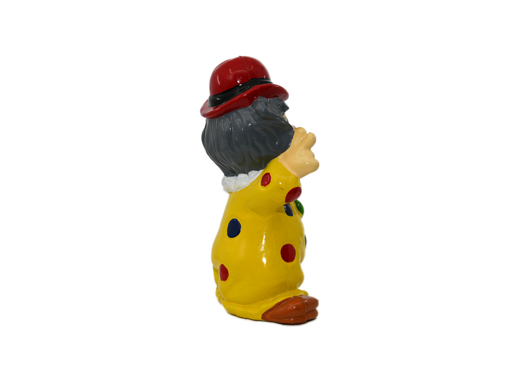 Clown Red Hat With Yellow Outfit Red and Blue Dots