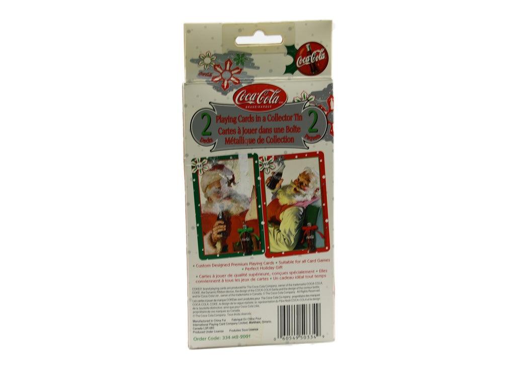 Coca Cola-Santa-2 decks of Premium Cards Collector Tin NIB