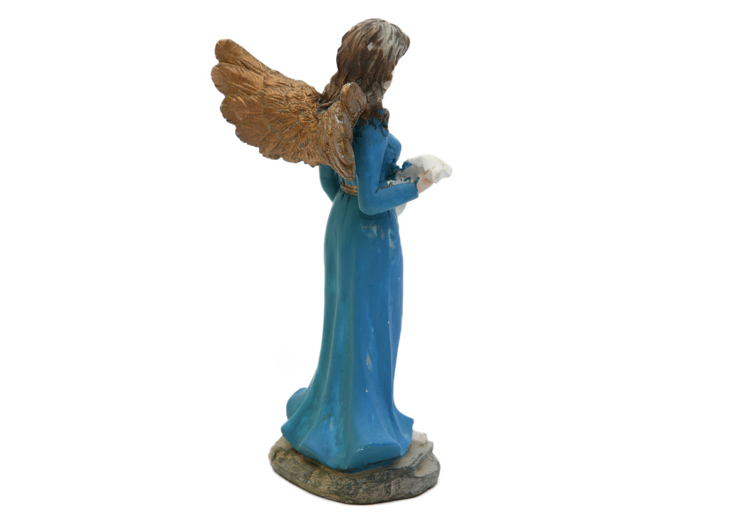Vintage Angel in Blue Dress Figurine