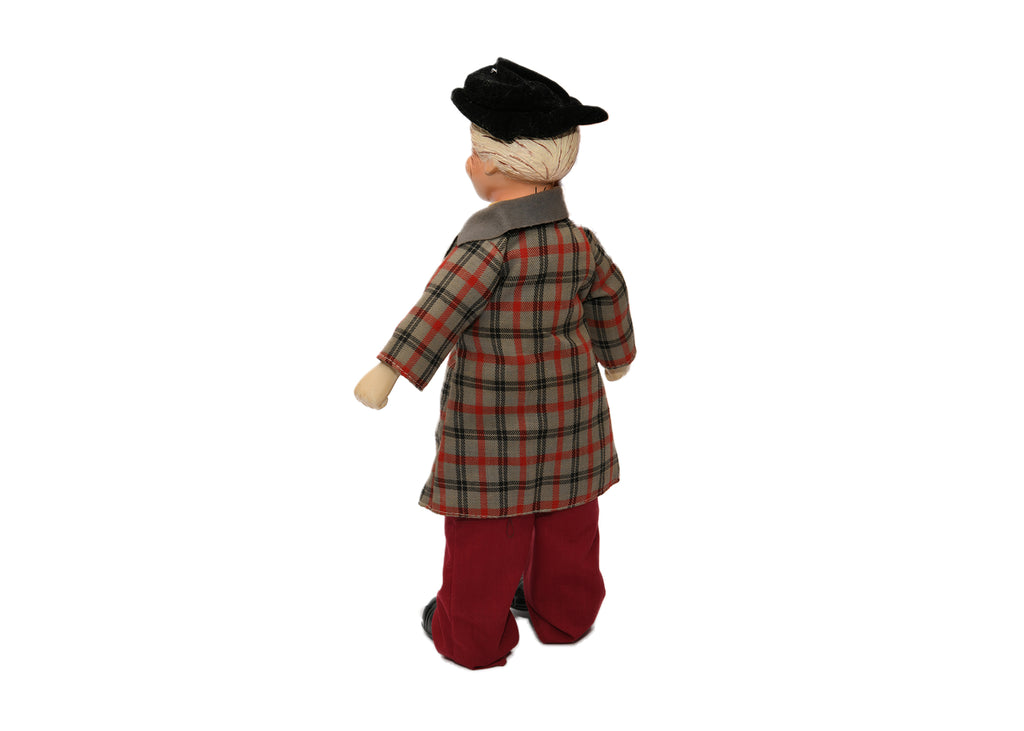 Hobo Clown Doll with one Button - Patch on Coat & Pants
