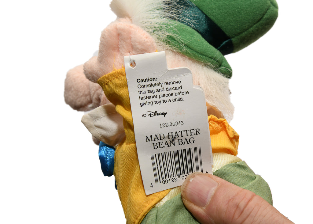 Walt Disney World Alice in Wonderland MAD HATTER Bean Bag Stuffed Animal Toy - Rare