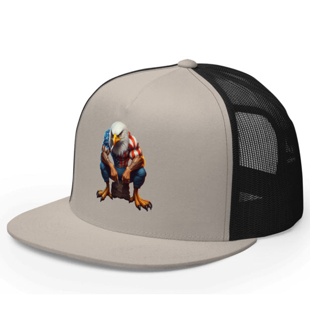 AMERICAN STRONG 2. DTF Printed Baseball Cap. Navy Blue, Black, Silver.