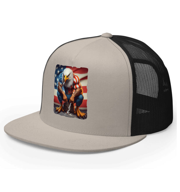 AMERICAN STRONG. DTF Printed Baseball Cap. Navy Blue, Black, Silver.