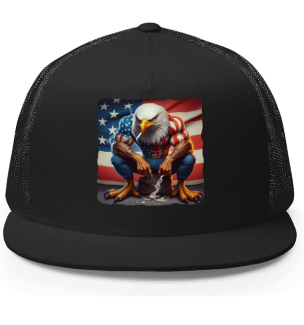 AMERICAN STRONG. DTF Printed Baseball Cap. Navy Blue, Black, Silver.