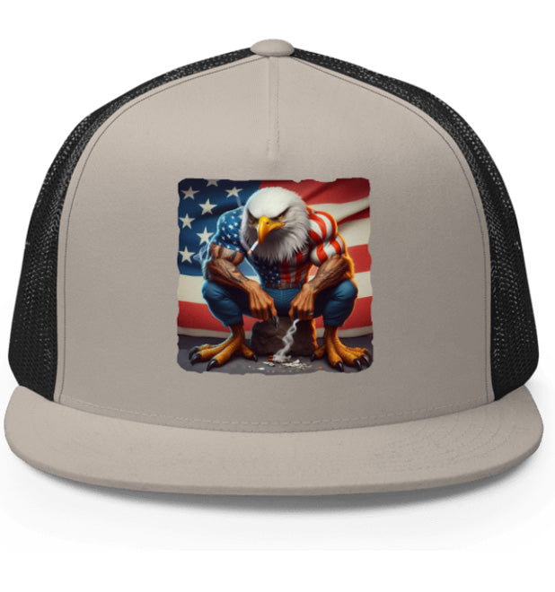 AMERICAN STRONG. DTF Printed Baseball Cap. Navy Blue, Black, Silver.