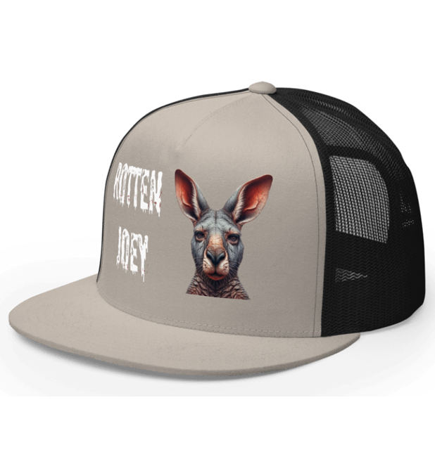 ROTTEN JOEY. DTF Printed Baseball Cap. Navy Blue, Black, Silver.