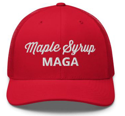 Maple Syrup MAGA (Trump) Baseball Cap. Red