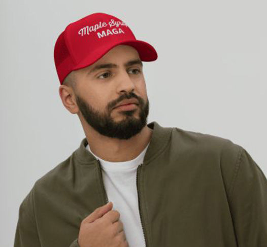 Maple Syrup MAGA (Trump) Baseball Cap. Red