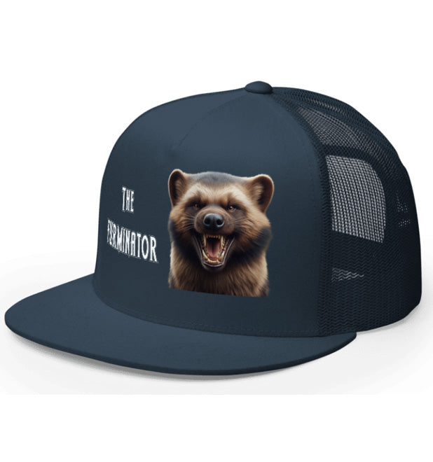 THE FURMINATOR. DTF Printed Baseball Cap. Navy Blue, Black, Silver.