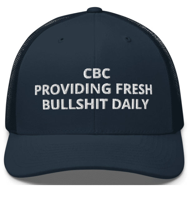 CBC PROVIDING FRESH BULLSHIT DAILY, Baseball Caps Embroidered. Colors Red, Navy, Black.