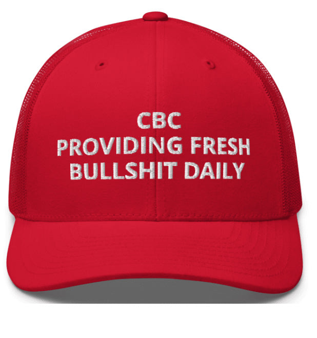 CBC PROVIDING FRESH BULLSHIT DAILY, Baseball Caps Embroidered. Colors Red, Navy, Black.