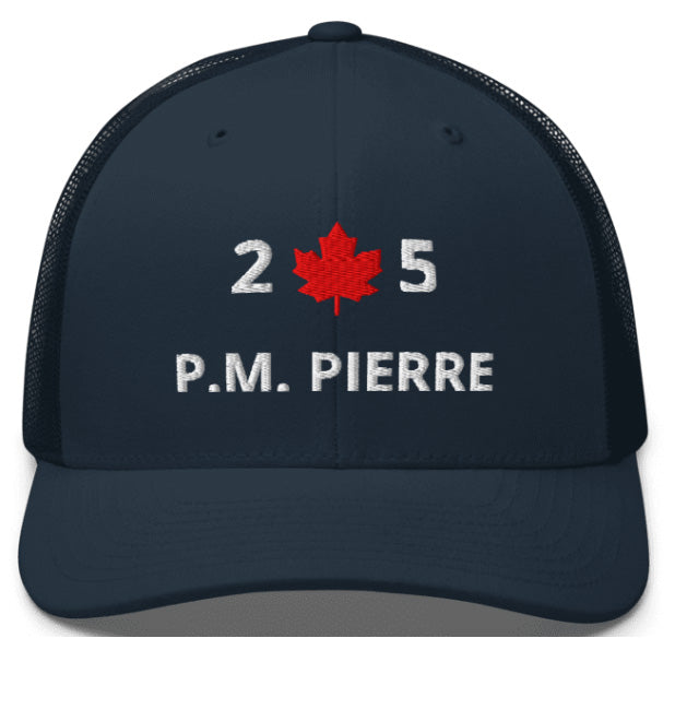 PIERRE POILIEVRE. P.M. PIERRE 25th Prime Minister Of Canada. Baseball Cap. Navy Blue, Black. 2