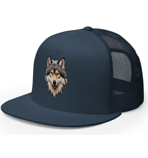 TIMBERWOLF 1. DTF Printed Baseball Cap. Navy Blue, Black, Silver.