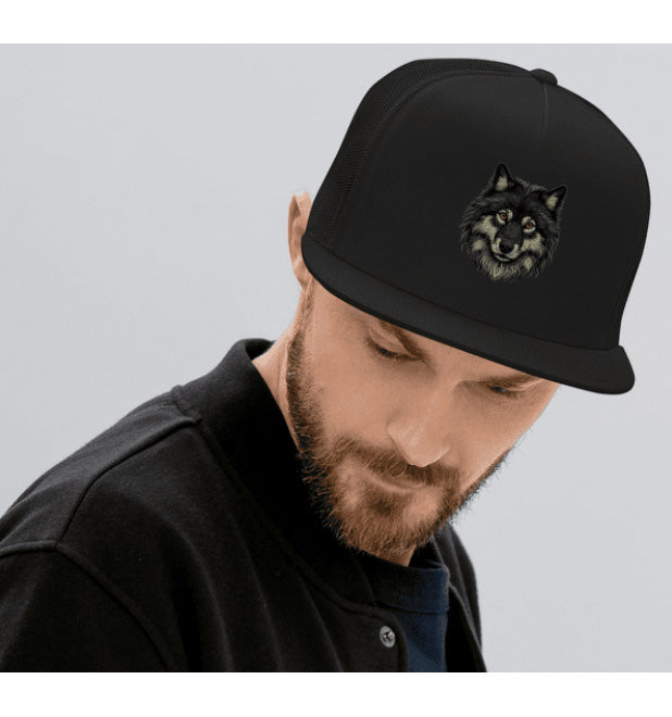 TIMBERWOLF 2. DTF Printed Baseball Cap. Navy Blue, Black, Silver.