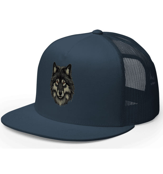 TIMBERWOLF 2. DTF Printed Baseball Cap. Navy Blue, Black, Silver.