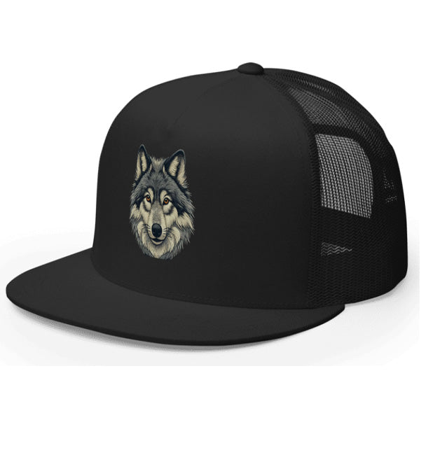 TIMBERWOLF 3. DTF Printed Baseball Cap. Navy Blue, Black, Silver.