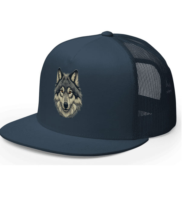 TIMBERWOLF 3. DTF Printed Baseball Cap. Navy Blue, Black, Silver.