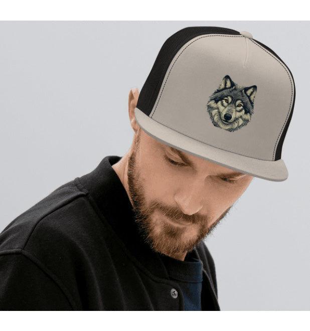 TIMBERWOLF 3. DTF Printed Baseball Cap. Navy Blue, Black, Silver.