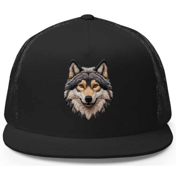 TIMBERWOLF 1. DTF Printed Baseball Cap. Navy Blue, Black, Silver.