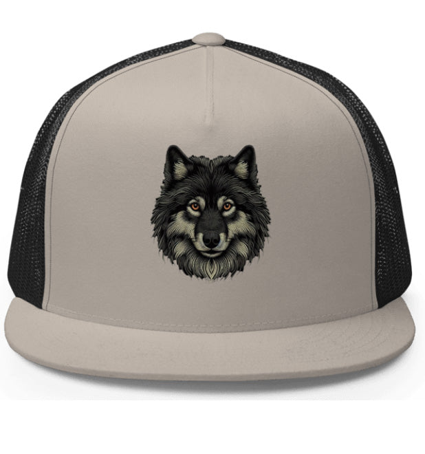 TIMBERWOLF 2. DTF Printed Baseball Cap. Navy Blue, Black, Silver.