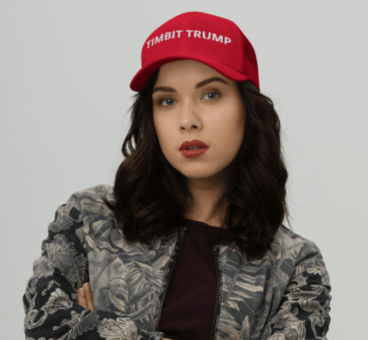 Timbit Trump Baseball Cap. Red