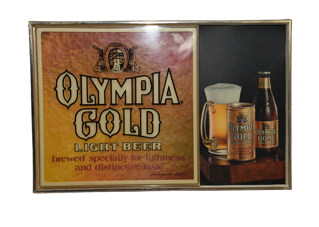 Olympia Gold Light Beer Sign 1970's
