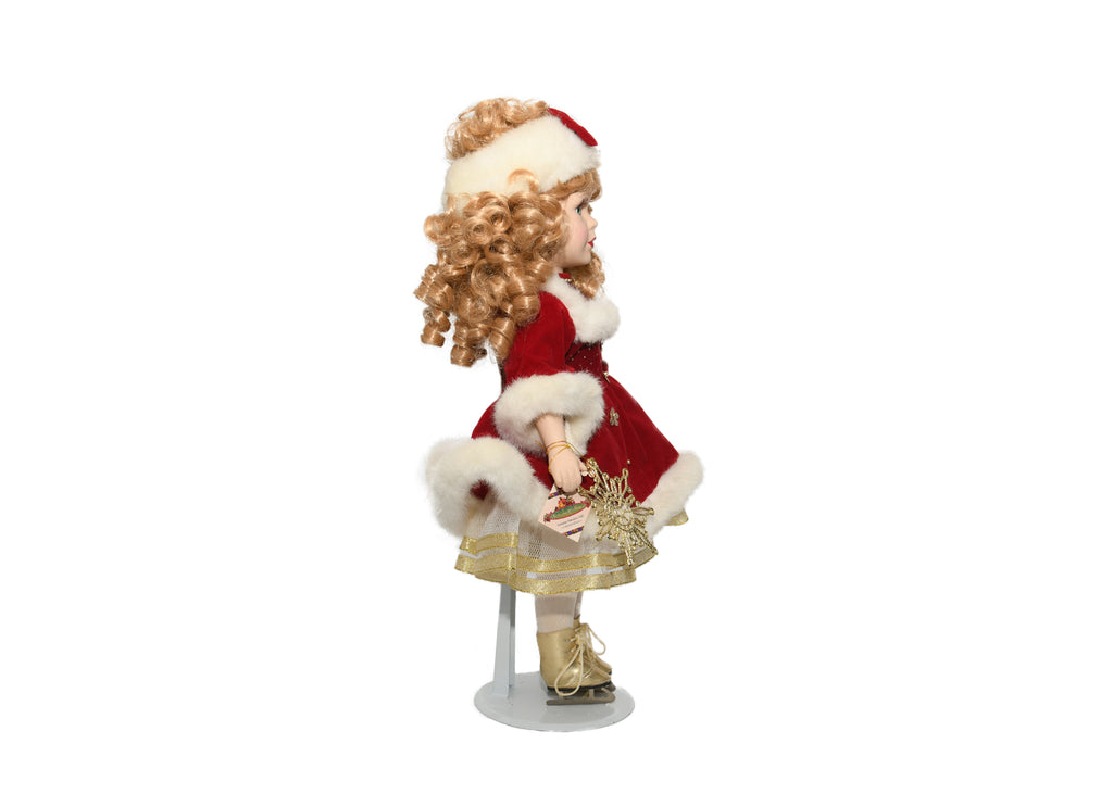 Victoria Collection - Porcelain Doll Christmas On Skates