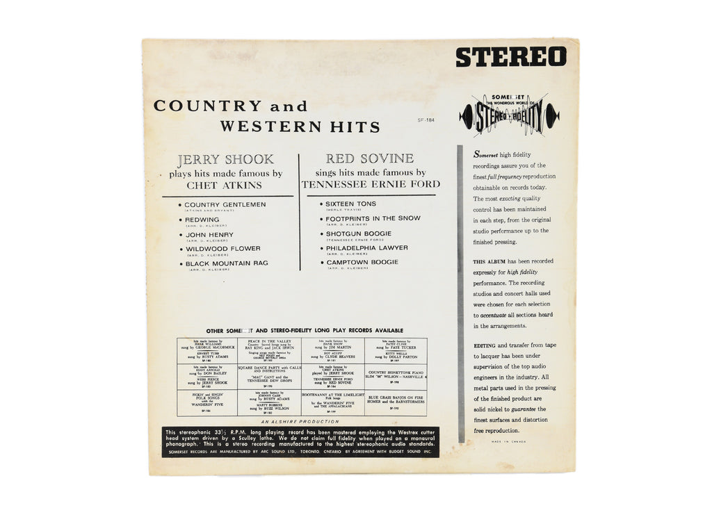 Country and Western Hits-Jerry Shook, Red Sovine