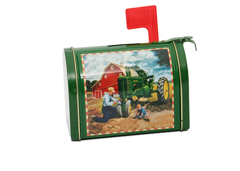 John Deere Mailbox Tin Piggy Bank