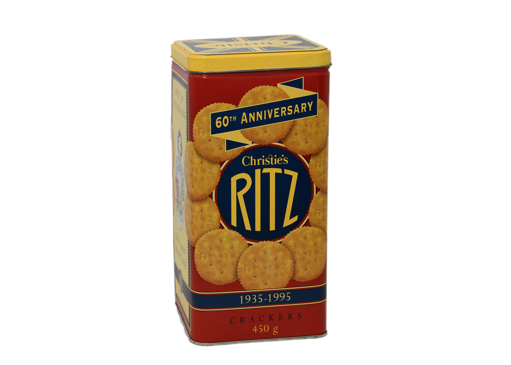 Christies Ritz 60th Aniversary Salted Crackers Tin Container