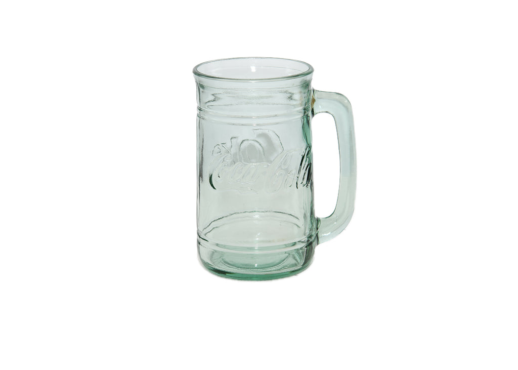 CoCa-Cola Blue Green Tint Glass Mug 1