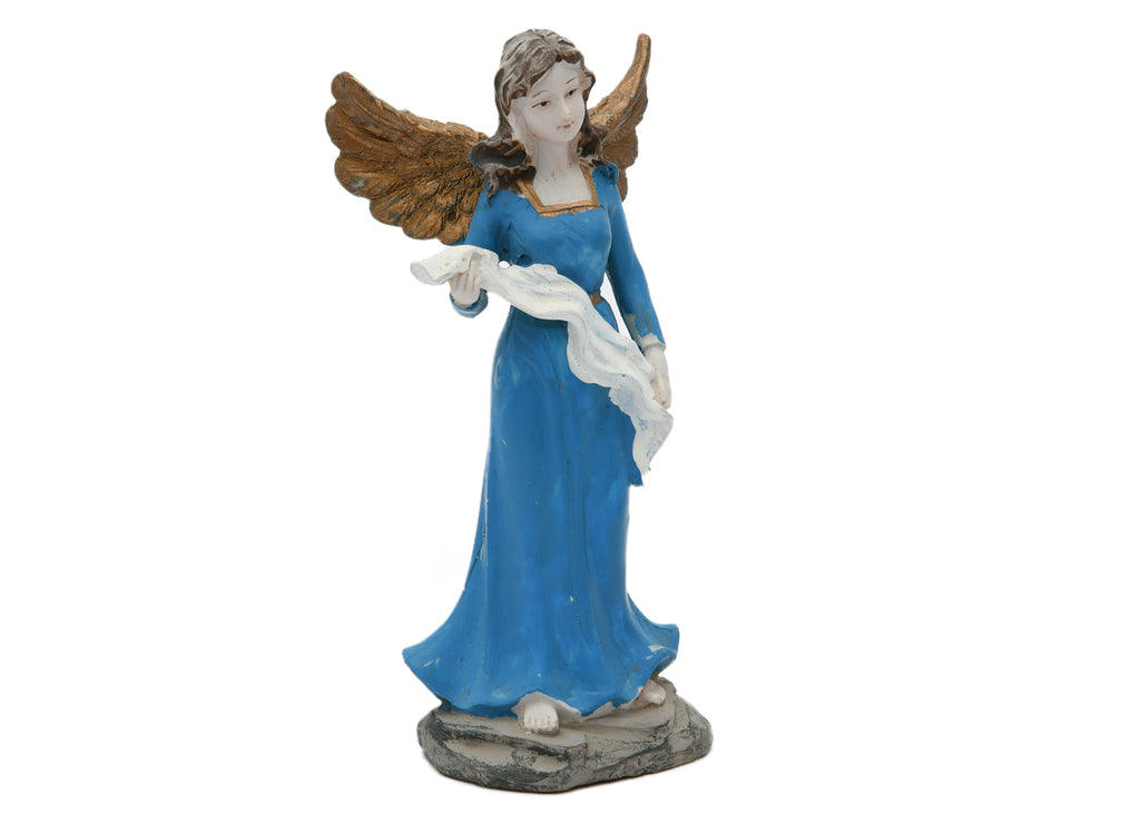Vintage Angel in Blue Dress Figurine
