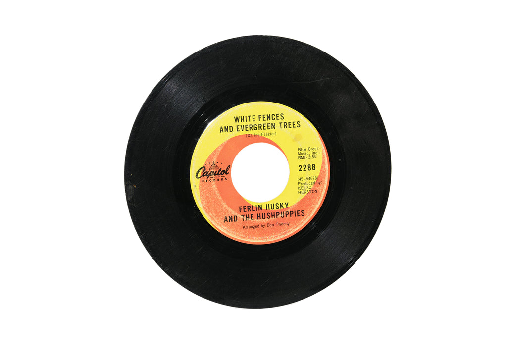 Ferlin Husky And The Hushpuppies-Love's Been Good To Me-White Fences And Evergreen Trees-45 RPM Record
