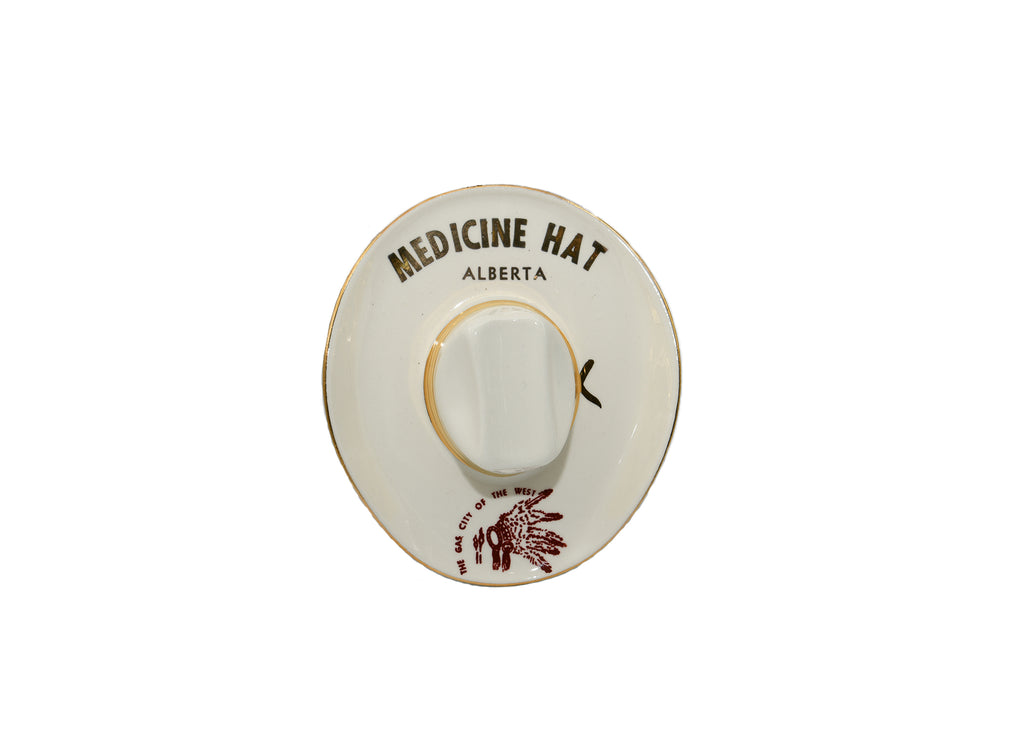 Hycroft Medicine Hat, Alberta Canada-Ceramic Cowboy HatThe Gas City Of The West Rare Collectible