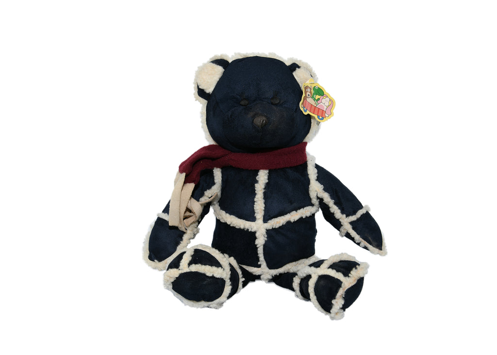 Big Dark Blue and White Teddy Bear With Red&White Scarf