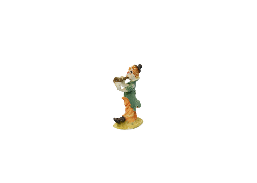 Vintage SATIS 5 Clown Playing Trumpet Mini Figurine