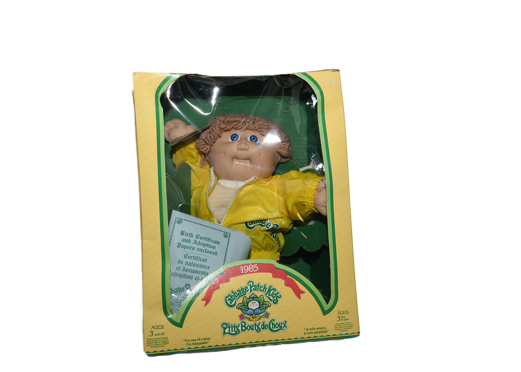 Cabbage Patch Kids Doll-Yellow Jacket 1985 No. 3908 English-French Packaging NIB