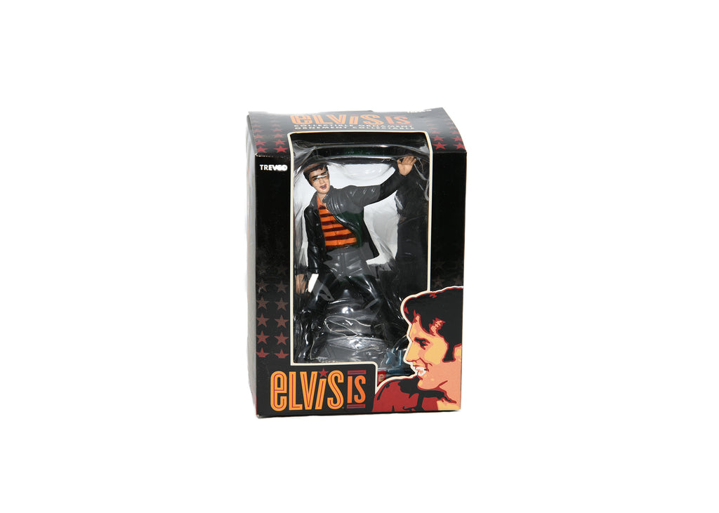 Elvis Is-Trevco Collectible Ornament Leather Coat & Pants Stripe Shirt