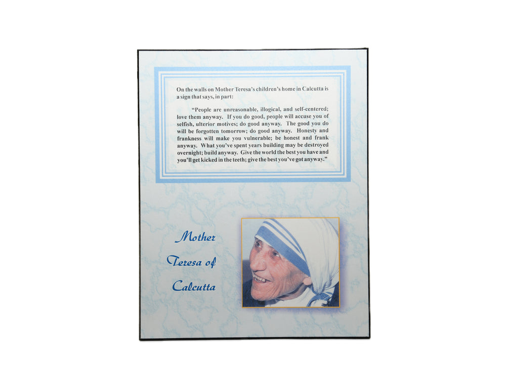 Mother Teresa of Calcutta Plaque