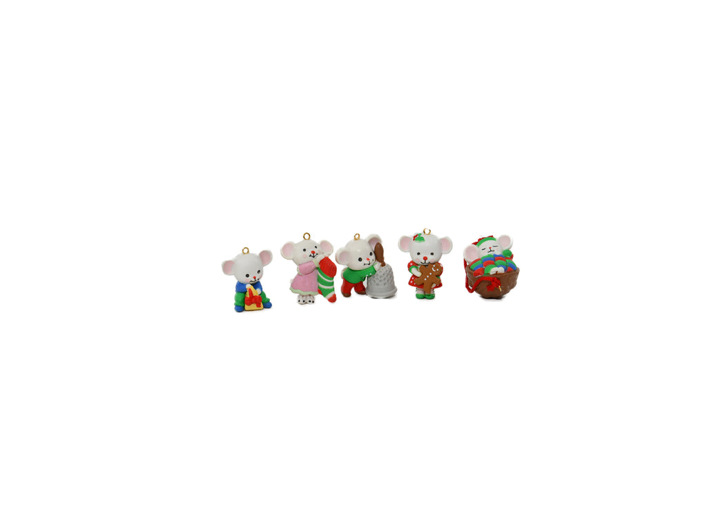 Avon A Merry Little Christmas-5 Miniature Ornaments In Box