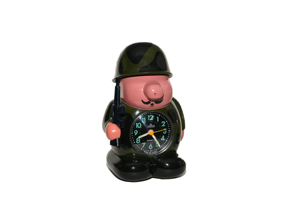 Vintage Telstar Mr. General Alarm Clock, Army Soldier