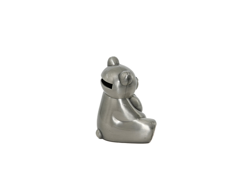 Silver Teddy Bear Piggy Bank