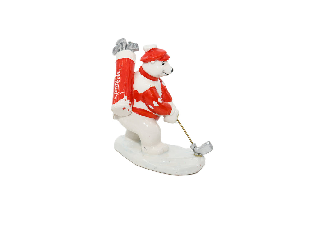 Coca-Cola Figurine-Bear Playing Golf