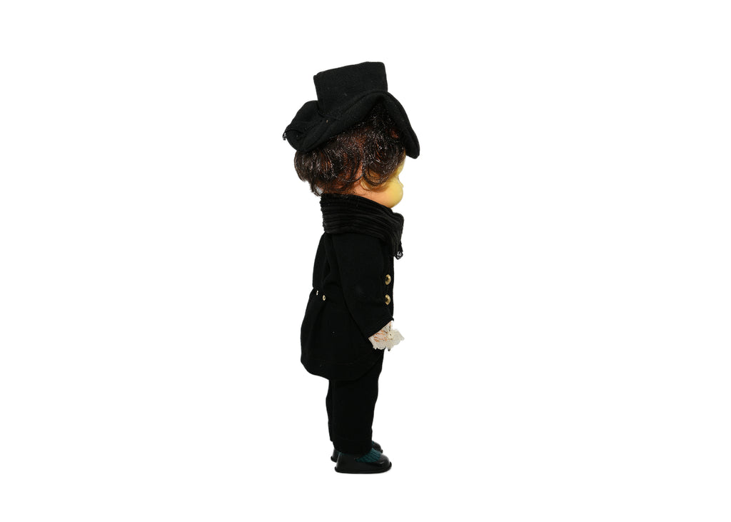 Doll 1930's Black Suit And Black Top Hat