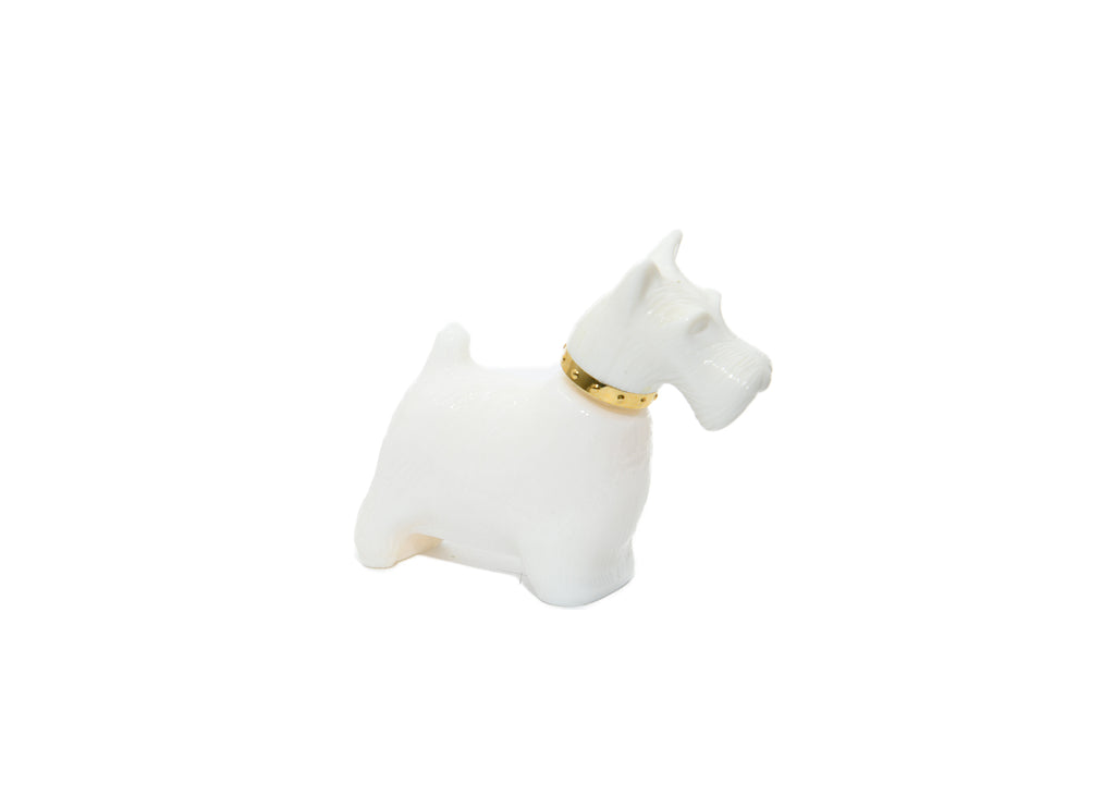 Avon-Scottie Dog Milk Glass Decanter