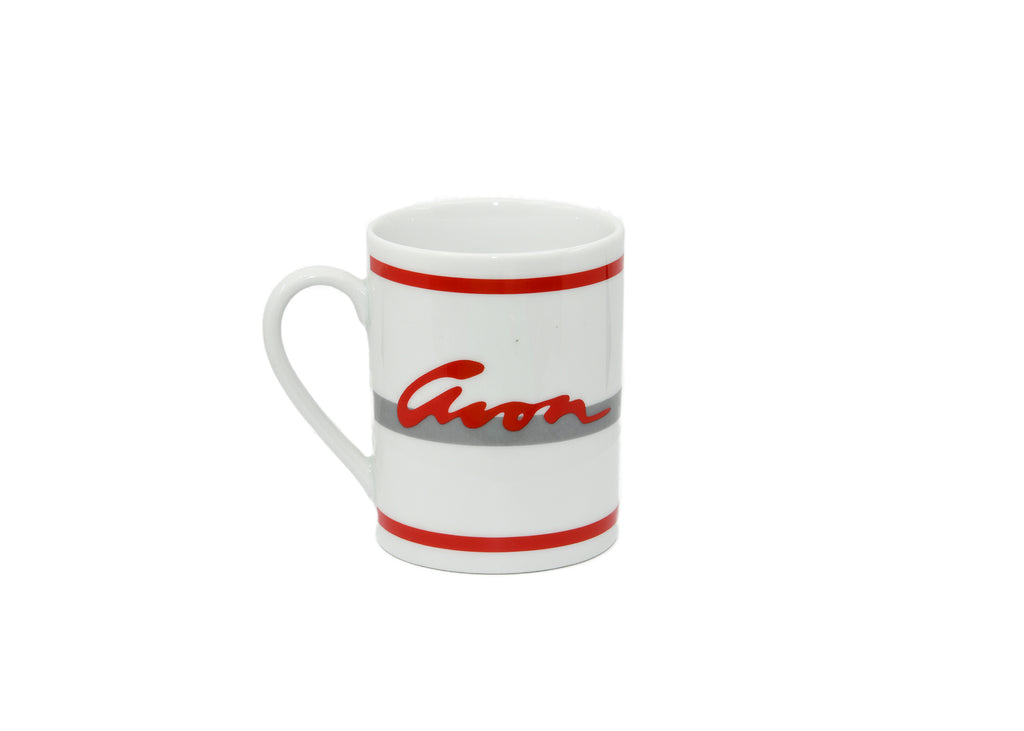 Avon-Red Writing Coffee Cup