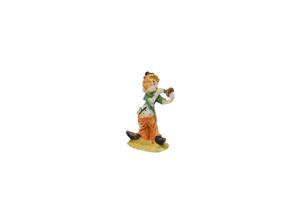 Vintage SATIS 5 Clown Playing Trumpet Mini Figurine